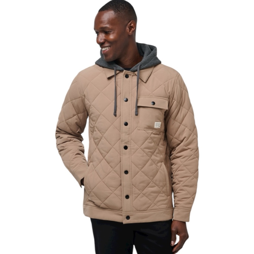 Travis Mathew Grey Wave Hooded Puffer Jacket